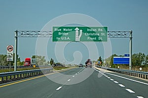 Highway 402 Signage In Sarnia, Ontario