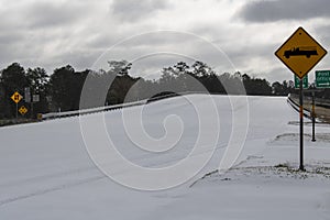 Highway 69 Overpass in Warren, Texas Iced Over