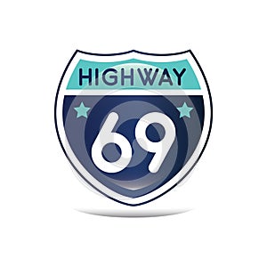 highway 69 sign. Vector illustration decorative design