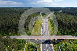 Highway A1 Via Baltica between Vilnius, Riga and Tallinn, road section next to Saulkrasti, Latvia