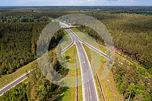 Highway A1 Via Baltica between Vilnius, Riga and Tallinn, road section next to Saulkrasti, Latvia