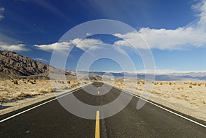 Highway across Mojave Desert