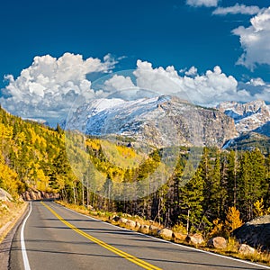 Highway at autumn in Colorado, USA