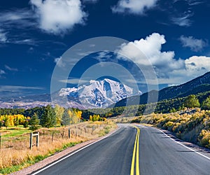 Highway at autumn in Colorado, USA