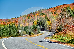 Highway at autumn day, Vermont, USA