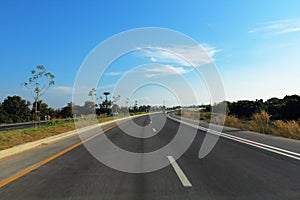 Highway and blue sky in chiangmai