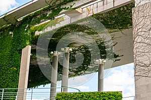 Highway bridge with climbing plants vegetation photo