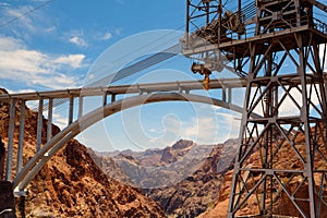 The highway bridge over the Hoover Dam