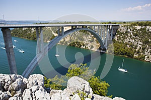 Highway bridge over a river