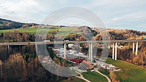 Highway bridge over sitter gorge with traffic in saint gallen switzerland europe