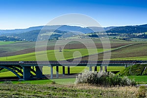 Highway bridge in Slovakian Spis landscape