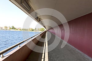 Highway bridge underpass path