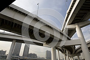 Highway bridges in city photo