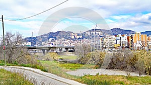 Highway bridges over the Besos river, Sant AdriÃ¡ del BesÃ³s, Barcelona