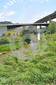 Highway bridges over Rio Llobrega, Martorell Barcelona