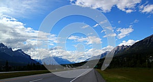 Highway 1 in the Canadian Rocky Mountains near Canmore / Banff Nationalpark photo