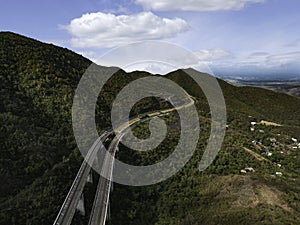 Highway through the central mountain range of Puerto Rico