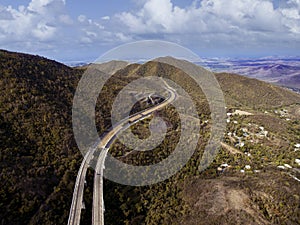 Highway through the central mountain range in Puerto Rico photo