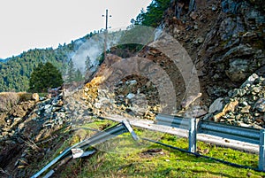 Highway Closed Rock Slide Ahead