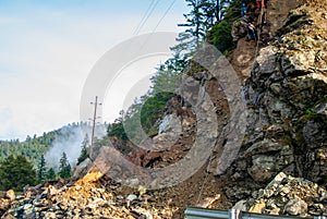 Highway Closed Rock Slide Ahead