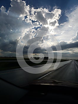 Highway clouds light