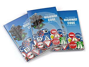 Highway code book. Book of traffic rules and law with traffic r