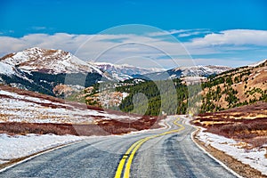 Highway in Colorado Rocky Mountains