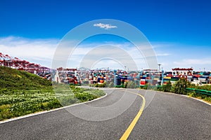 Highway and container terminal