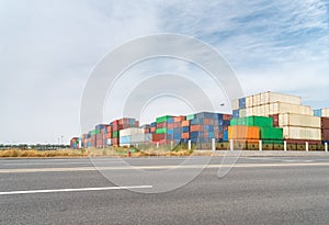 Highway and container yard