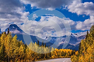 The highway crosses the Rocky Mountains