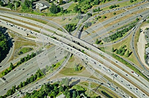 Highway crossing highway - aerial view