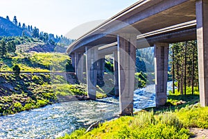 Highway Crossing Over Mountain River