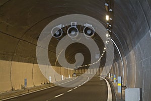 Highway curved tunnel in Italy photo