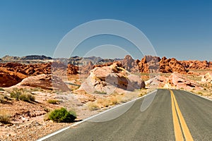 Highway through desert