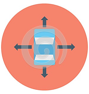 Highway Direction Color Illustration Vector Icon