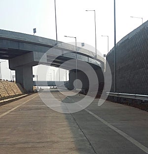 Highway Flyover on the Quiet Morning
