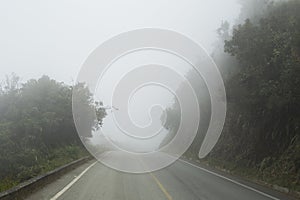 Highway fog and mountains - Colombia