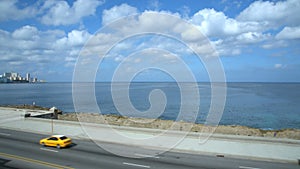 Highway in front of the Ocean on Cuba Havanna