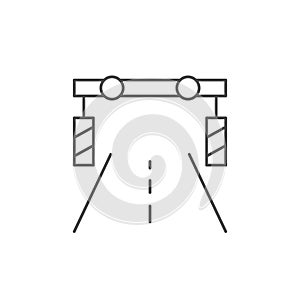 Highway gate line outline icon