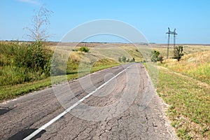 A highway going through agricultural fields in Belogorye