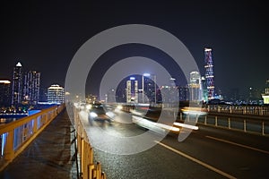 Highway and Guangzhou panorama