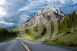 Highway 40 in Highwood Pass area of Kananaskis Country, Alberta photo