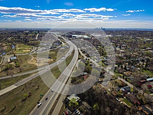 Highway I70 and Downtown Denver, Arvada, Colorado