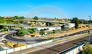 Highway interchange near Barajas Airport in Madrid, Spain photo