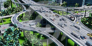 Highway intersection/ road interchange with roundabout