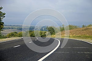 Highway landscape without moving cars at daytime