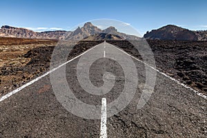 Highway through a lava field