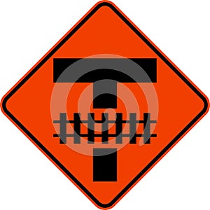 Highway Light Rail Transit Grade Crossing Sign