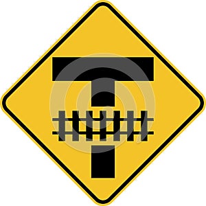 Highway Light Rail Transit Grade Crossing Sign