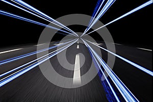 Highway with lighteffect